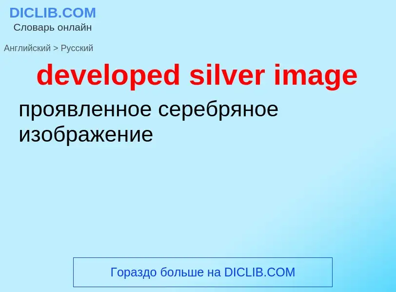 Traduzione di &#39developed silver image&#39 in Russo