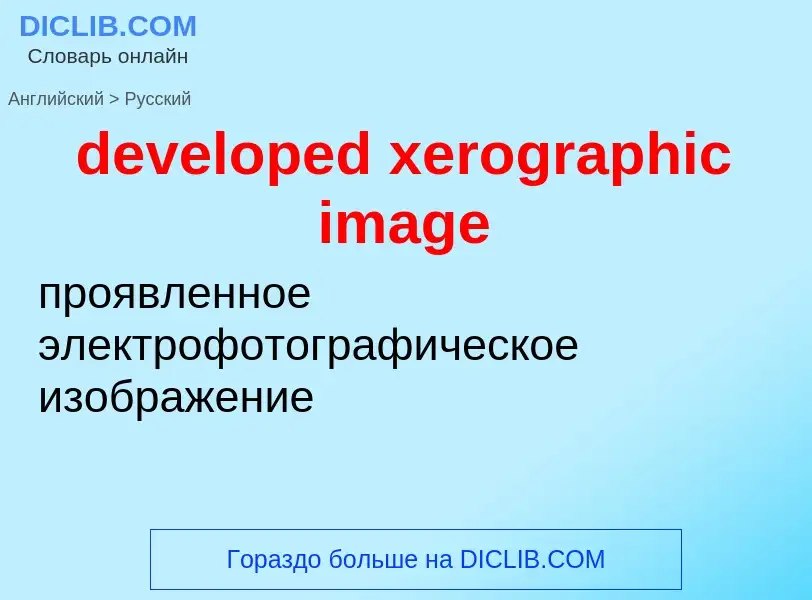 Traduzione di &#39developed xerographic image&#39 in Russo