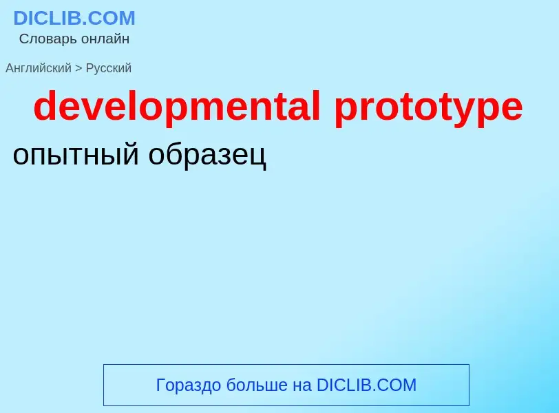 Как переводится developmental prototype на Русский язык