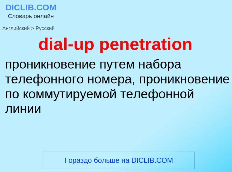 Как переводится dial-up penetration на Русский язык