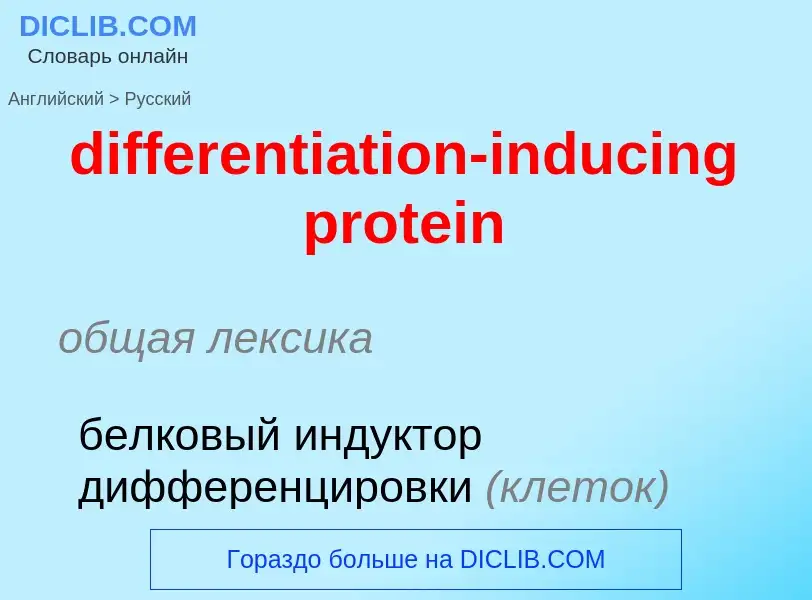 ¿Cómo se dice differentiation-inducing protein en Ruso? Traducción de &#39differentiation-inducing p