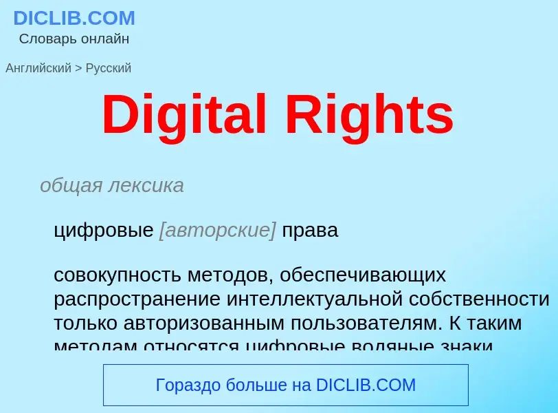 Vertaling van &#39Digital Rights&#39 naar Russisch