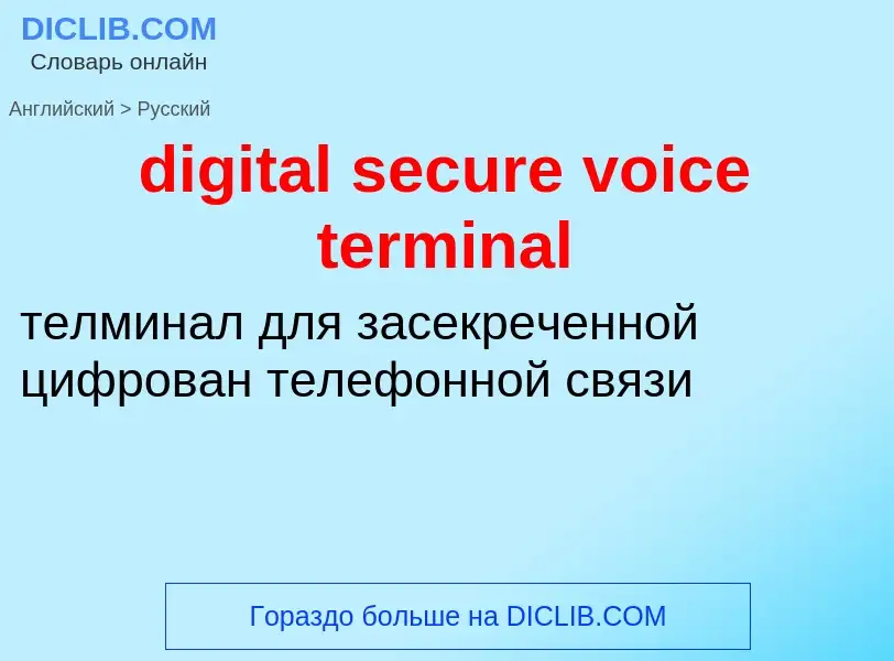 Vertaling van &#39digital secure voice terminal&#39 naar Russisch