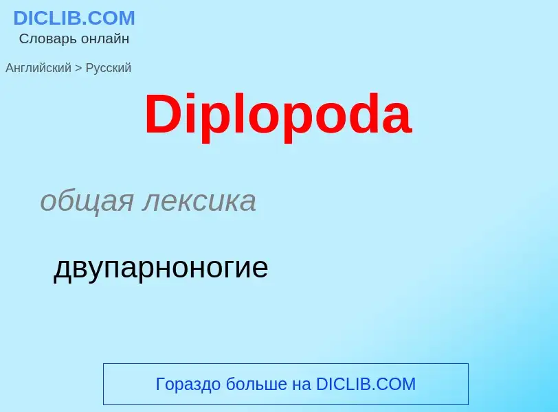 Como se diz Diplopoda em Russo? Tradução de &#39Diplopoda&#39 em Russo