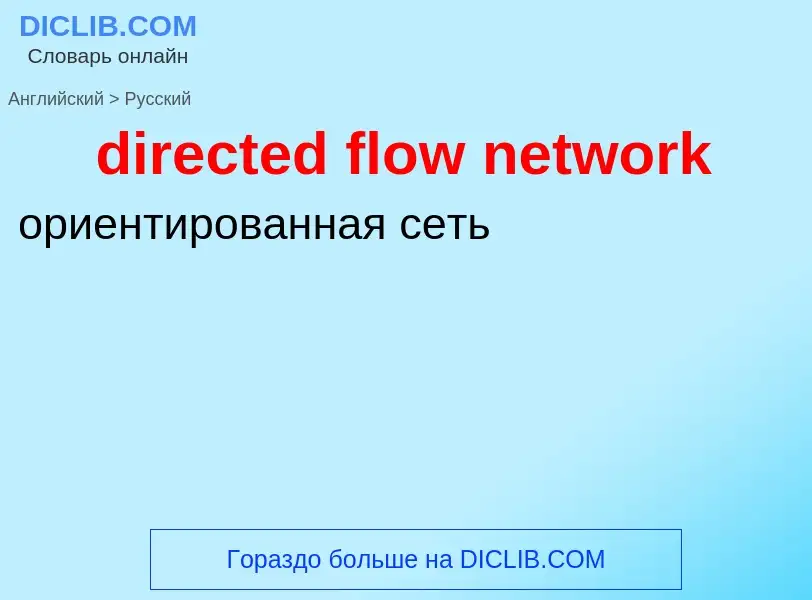 What is the Russian for directed flow network? Translation of &#39directed flow network&#39 to Russi