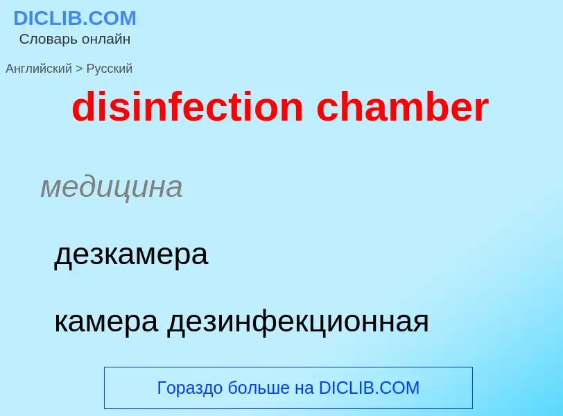 Как переводится disinfection chamber на Русский язык