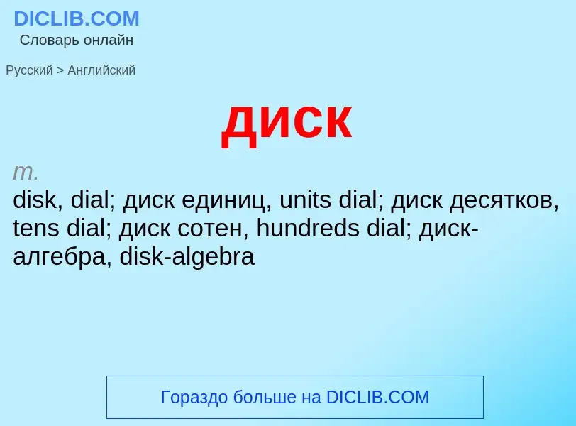 Как переводится диск на Английский язык