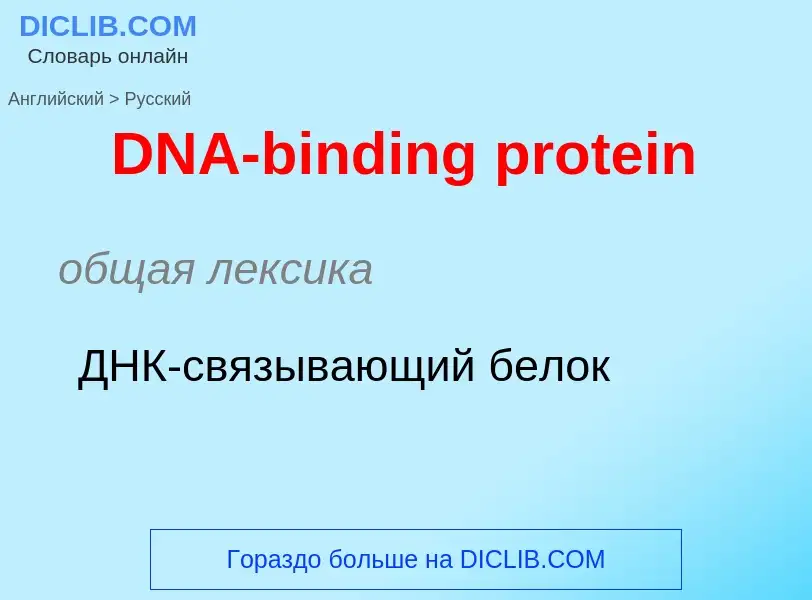 Como se diz DNA-binding protein em Russo? Tradução de &#39DNA-binding protein&#39 em Russo