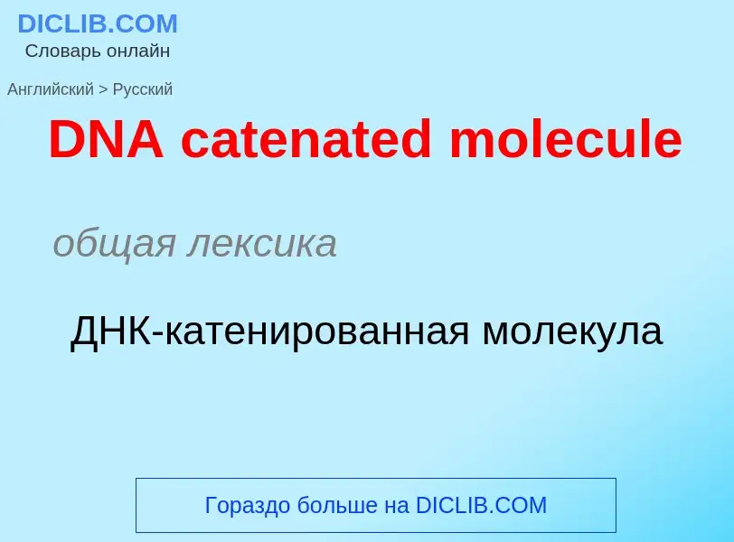 Vertaling van &#39DNA catenated molecule&#39 naar Russisch