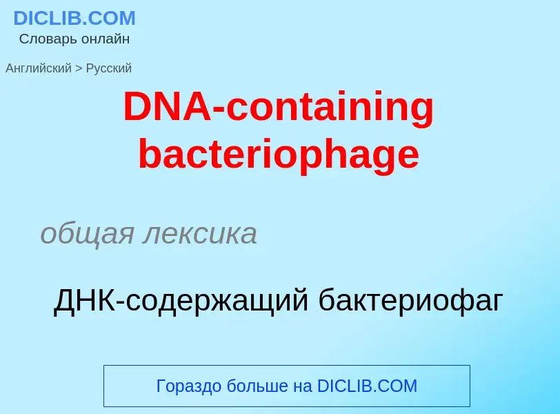 Μετάφραση του &#39DNA-containing bacteriophage&#39 σε Ρωσικά