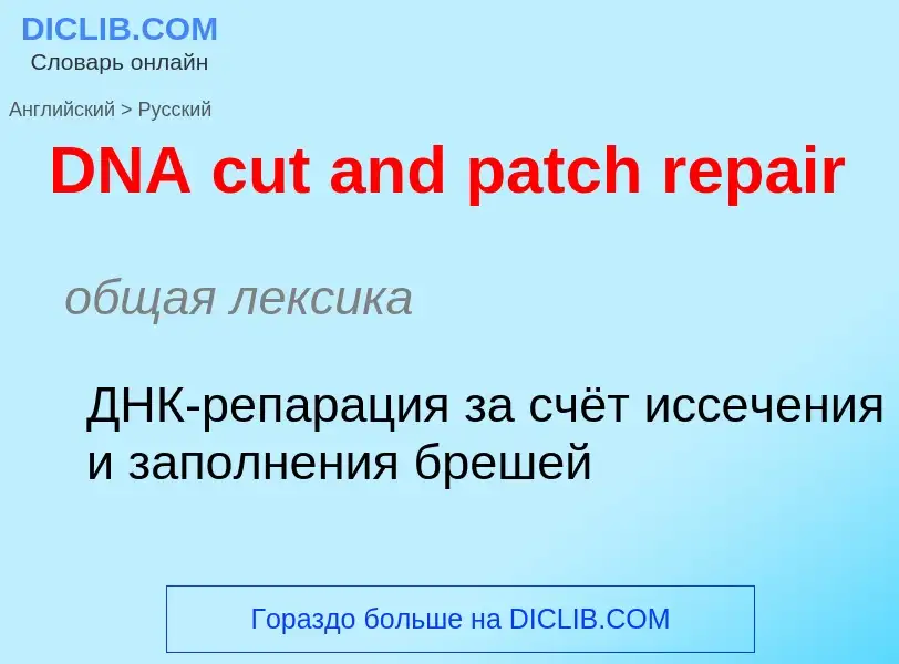 Vertaling van &#39DNA cut and patch repair&#39 naar Russisch