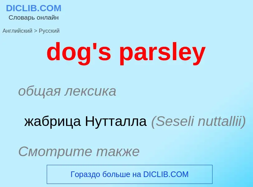 Как переводится dog's parsley на Русский язык