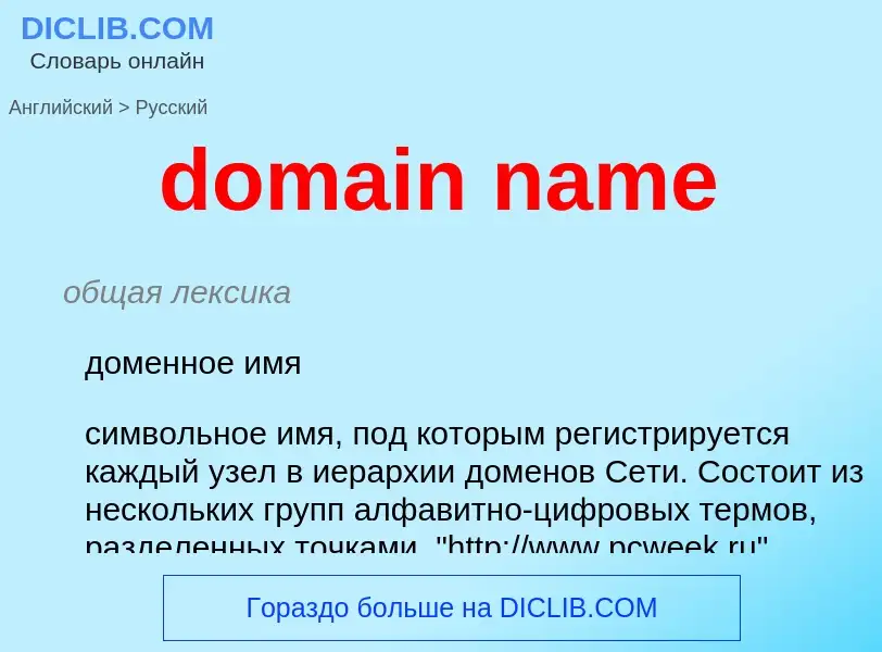 Как переводится domain name на Русский язык