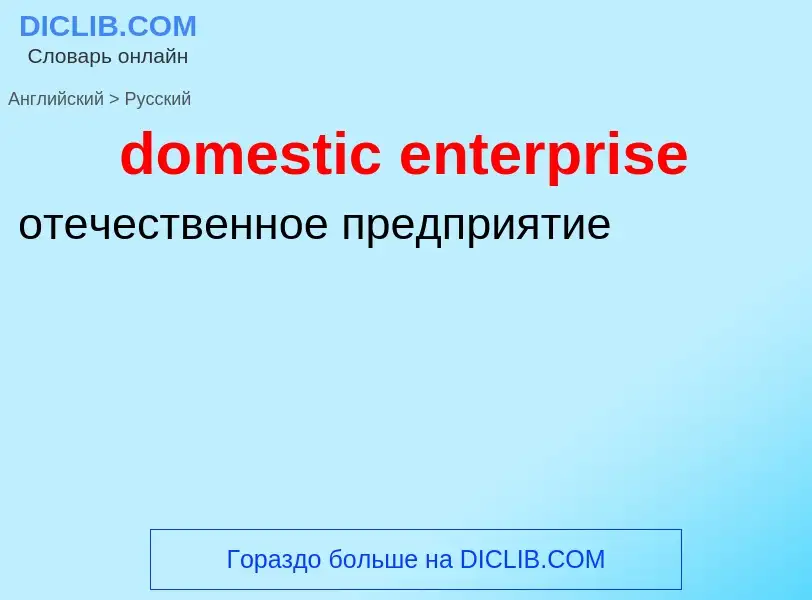 Como se diz domestic enterprise em Russo? Tradução de &#39domestic enterprise&#39 em Russo