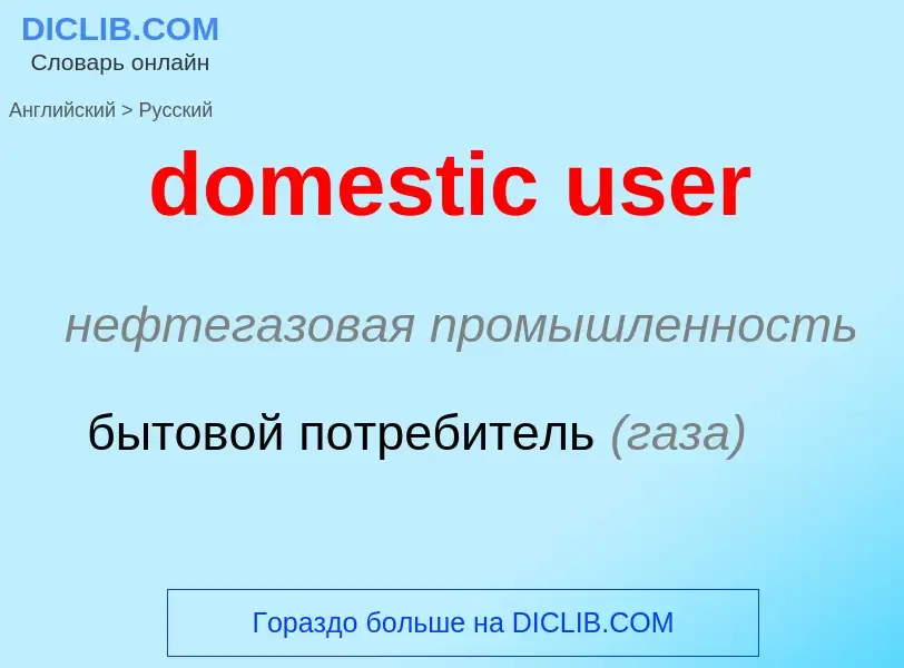 What is the Russian for domestic user? Translation of &#39domestic user&#39 to Russian