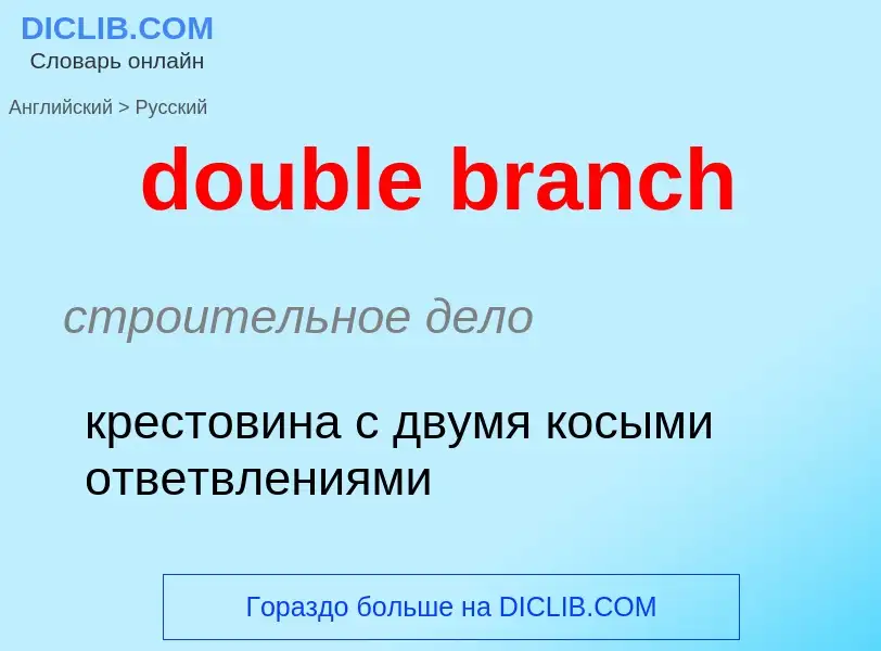 Как переводится double branch на Русский язык