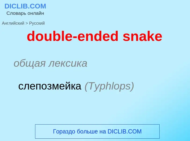 What is the Russian for double-ended snake? Translation of &#39double-ended snake&#39 to Russian