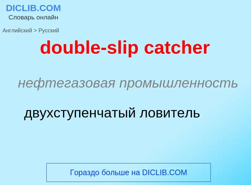 Как переводится double-slip catcher на Русский язык