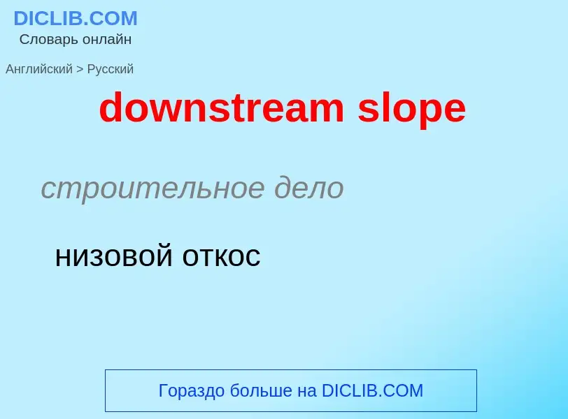 Как переводится downstream slope на Русский язык