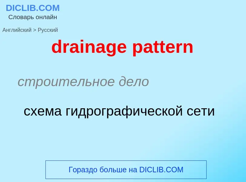 Как переводится drainage pattern на Русский язык