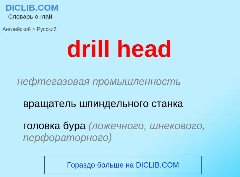 Как переводится drill head на Русский язык