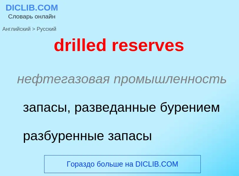 Μετάφραση του &#39drilled reserves&#39 σε Ρωσικά