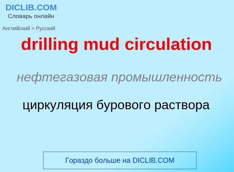 Как переводится drilling mud circulation на Русский язык