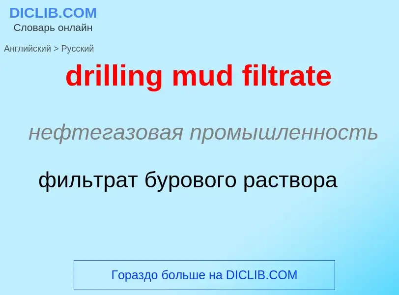 Como se diz drilling mud filtrate em Russo? Tradução de &#39drilling mud filtrate&#39 em Russo