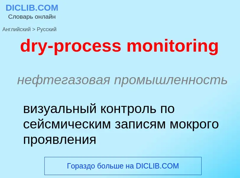 Como se diz dry-process monitoring em Russo? Tradução de &#39dry-process monitoring&#39 em Russo