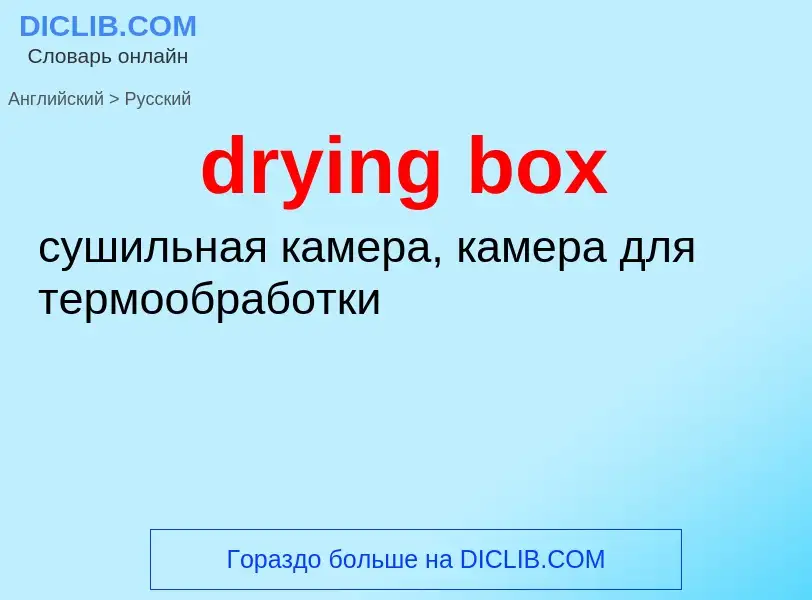 Como se diz drying box em Russo? Tradução de &#39drying box&#39 em Russo