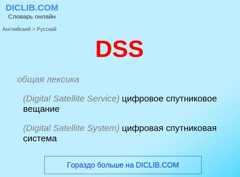Vertaling van &#39DSS&#39 naar Russisch