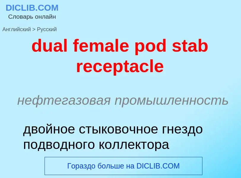 Μετάφραση του &#39dual female pod stab receptacle&#39 σε Ρωσικά