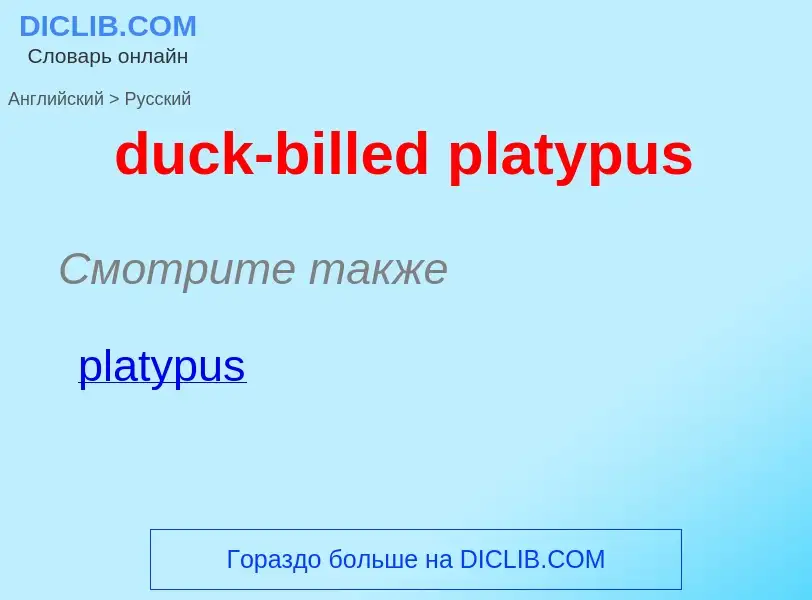 What is the Russian for duck-billed platypus? Translation of &#39duck-billed platypus&#39 to Russian