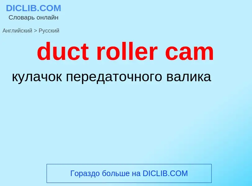 Как переводится duct roller cam на Русский язык