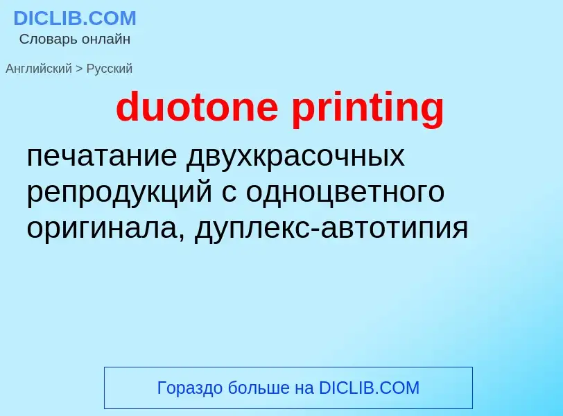 Vertaling van &#39duotone printing&#39 naar Russisch