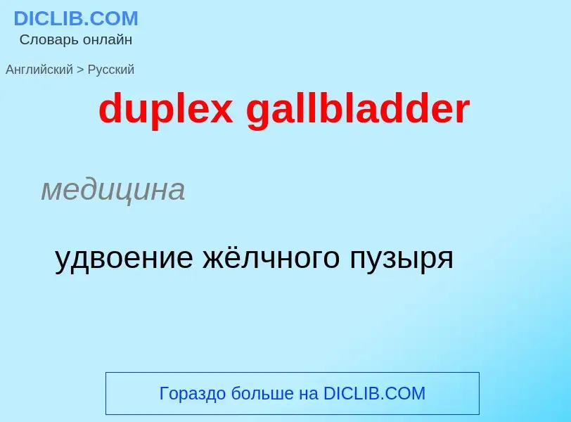 Vertaling van &#39duplex gallbladder&#39 naar Russisch