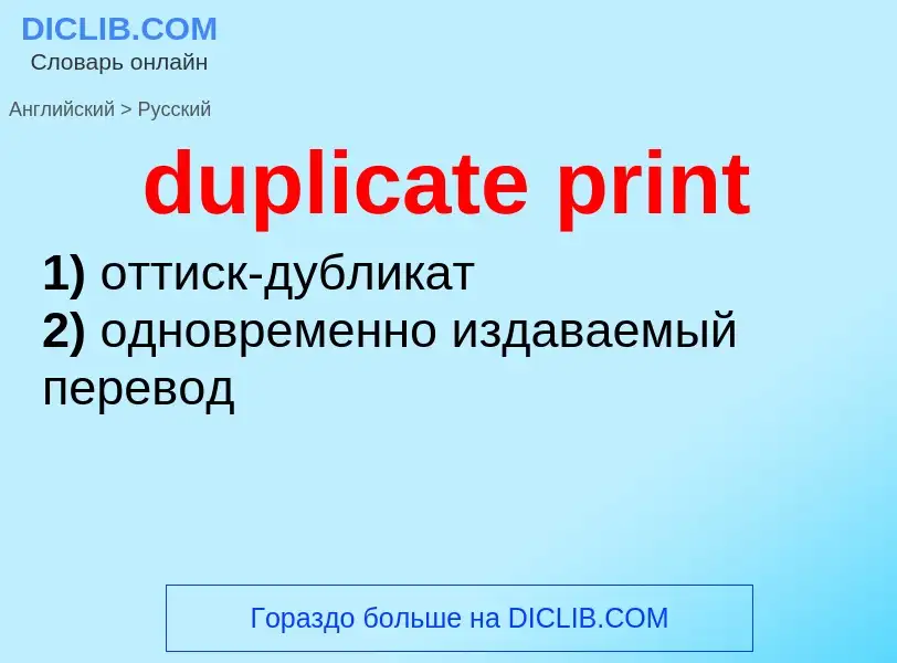 Vertaling van &#39duplicate print&#39 naar Russisch