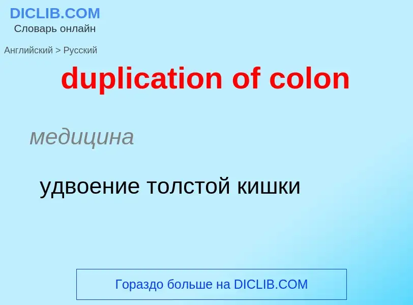 Vertaling van &#39duplication of colon&#39 naar Russisch