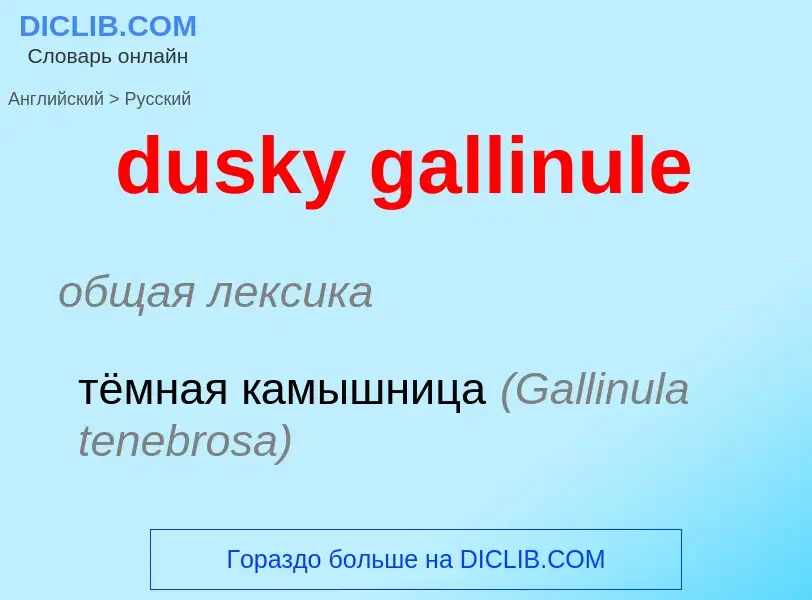 Vertaling van &#39dusky gallinule&#39 naar Russisch