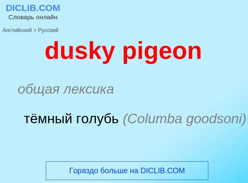 Vertaling van &#39dusky pigeon&#39 naar Russisch