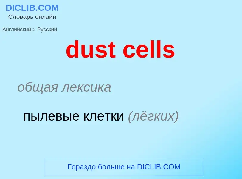 Vertaling van &#39dust cells&#39 naar Russisch