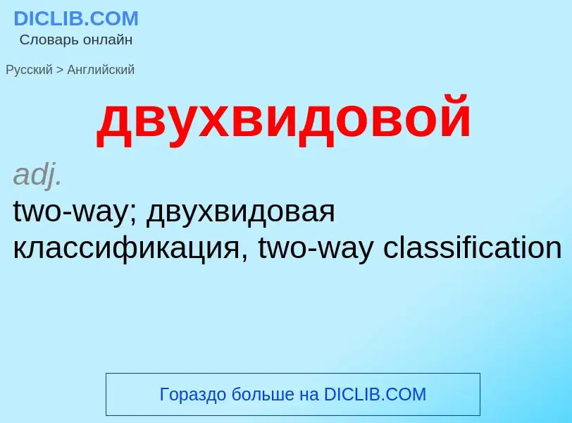 Как переводится двухвидовой на Английский язык