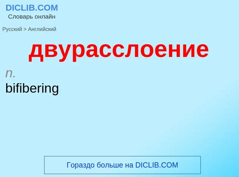 Как переводится двурасслоение на Английский язык