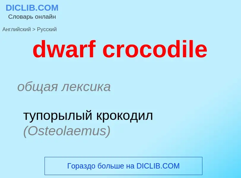 Vertaling van &#39dwarf crocodile&#39 naar Russisch