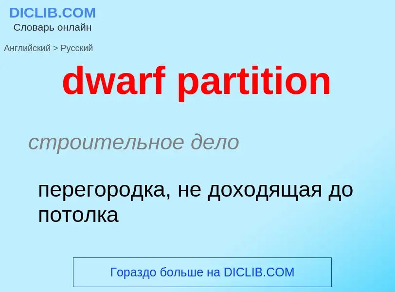 Как переводится dwarf partition на Русский язык