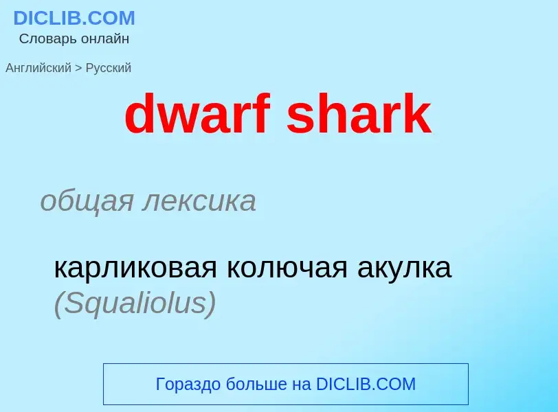 Vertaling van &#39dwarf shark&#39 naar Russisch