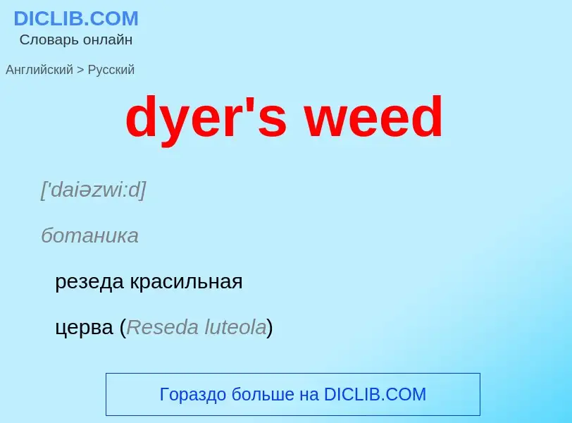 Vertaling van &#39dyer's weed&#39 naar Russisch