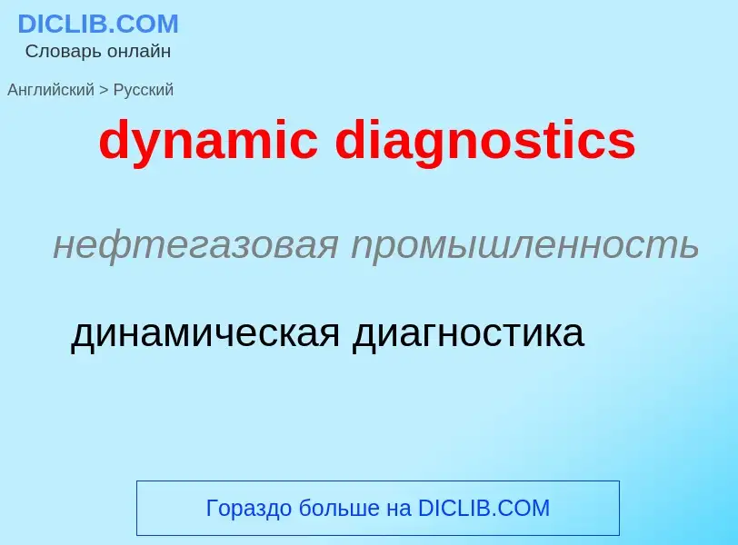 Vertaling van &#39dynamic diagnostics&#39 naar Russisch