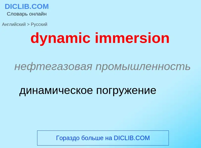 Vertaling van &#39dynamic immersion&#39 naar Russisch