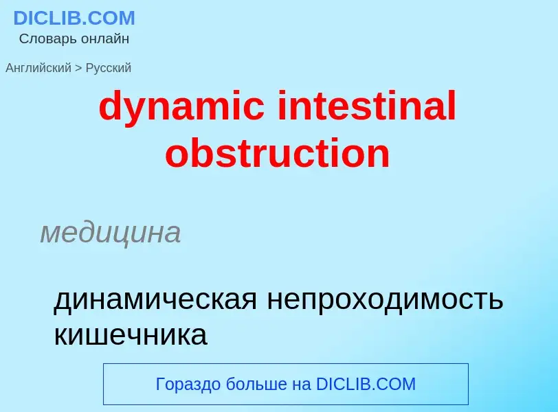 Vertaling van &#39dynamic intestinal obstruction&#39 naar Russisch